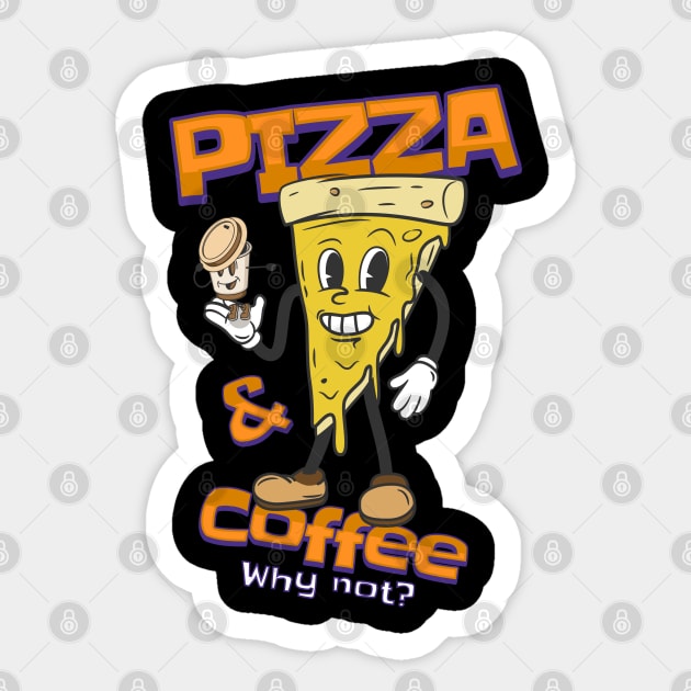 Pizza And Coffee Sticker by Norse Magic